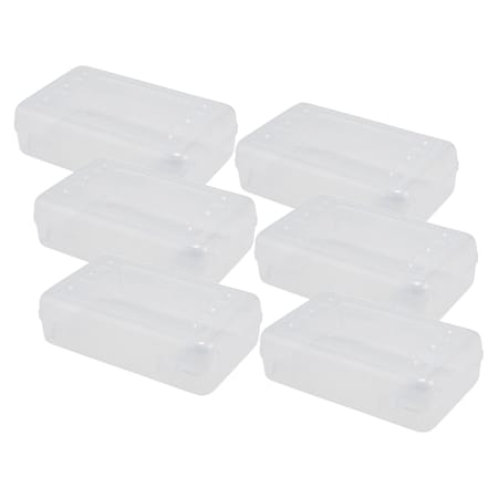 Advantus Pencil Box Clear, 6PK 34104